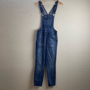 Madewell Skinny Overalls in Kemp Wash Raw Hem‎